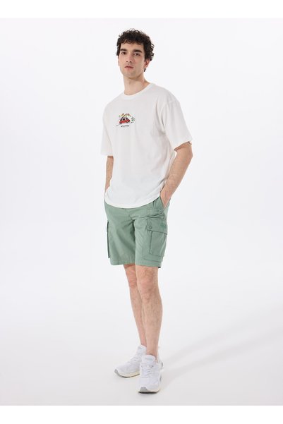 D5Sm-Sht3820 Light Khaki Normal Waist Relaxed Straight Men's Shorts