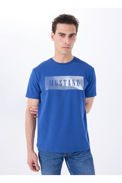Crew Neck Printed Indigo Men's T-Shirt M5Sm-Tst1287