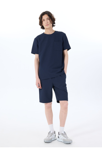 Navy Blue Men's Basic Sweat Shorts J5Sm-Sht7271