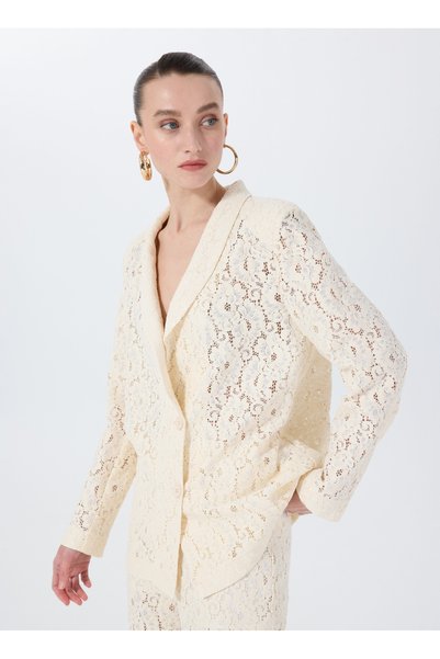 Oversize White Women's Jacket F5Sl-Ckt0035