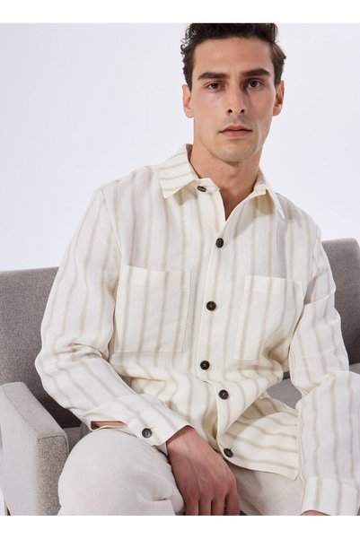 Basic Off-White Men's Striped Jacket F5Sm-Ckt 2562