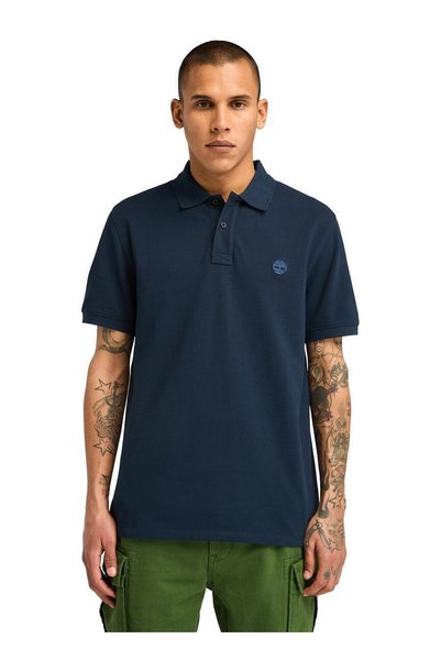 Millers River Pique Short Sleeve Po Navy Blue Regular Fit Embroidered Men's Polo T-Shirt