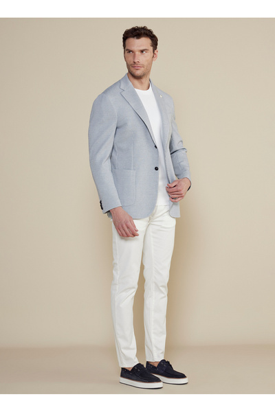 Regular Fit Blue Men's Jacket BBSS25MBL003