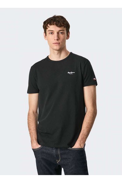 Crew Neck Black Men's T-Shirt Pm508212-999 Original Basic 3 N