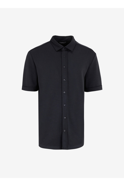 Basic Shirt Collar Plain Anthracite Men's Shirt F4Sm-Gml 0703