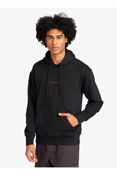 Black Men's Hooded Collar Regular Waist Regular Fit Sweatshirt Eqyft05002Abstract Nature Hoody