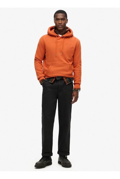 Hooded Collar Brown Men's Sweatshirt M2013110A9Rf_Essential Logo Hoodie