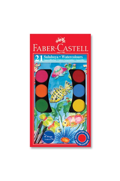 Large Watercolor Set, 21 Colors, Vibrant Colors, Easy to Mix, Highly Pigmented, Ergonomic