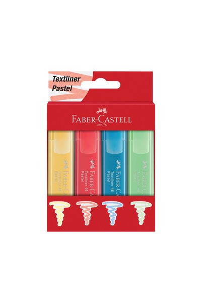 Highlighter Pen Pastel Colors 4 Pcs Blister 244624