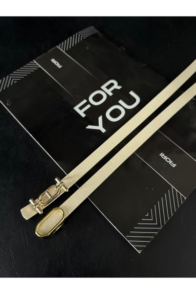 2-Piece Gold Buckle Thin Belt, Pants Belt, Shirt Belt, Coat Belt