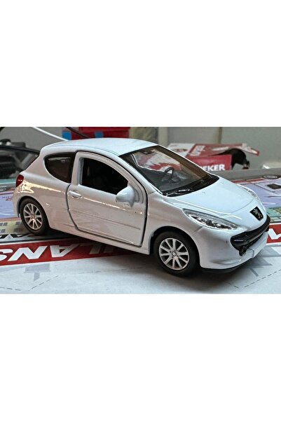 Метален модел на автомобил играчка 1/36 на повлекување Peugeot 207 бел