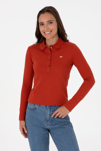 Women's Tile Basic Polo Neck Sweatshirt 50313593-Vr031