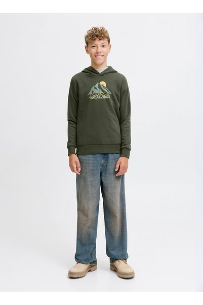Printed Boy's Dark Green Sweatshirt 12279610