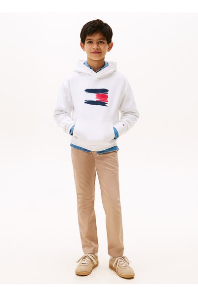 Printed Boy's White Sweatshirt Kb0Kb10112Ybr