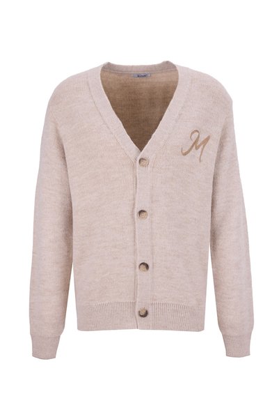 Plain Beige Men's Cardigan M5Wm-Hrk1569