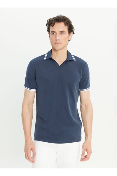Altınyıldız Classics Plain Navy Blue Men's Polo T-Shirt ACE091252102_LAC
