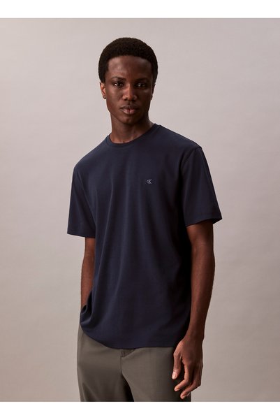 Crew Neck Blue Men's T-Shirt Lv04Lb275Gcef_Ss Supima Chest Emb C