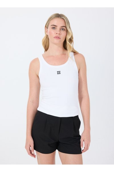Crew Neck Plain White Women's Undershirt 50514489