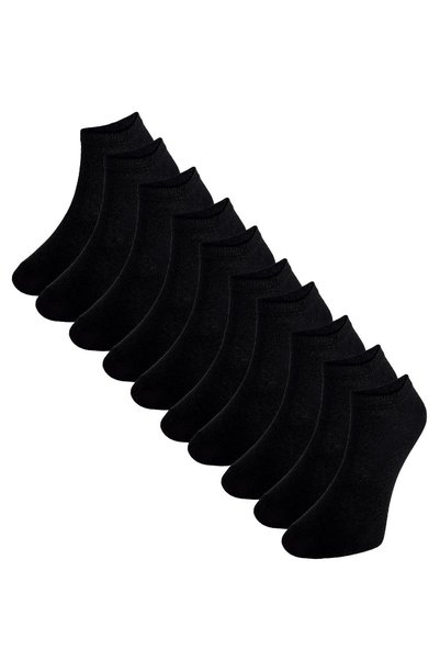 10 Pack Black Booties Men's Socks