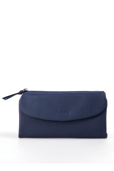Navy Blue Women's Wallet Frk 535 Flt Leather Navy