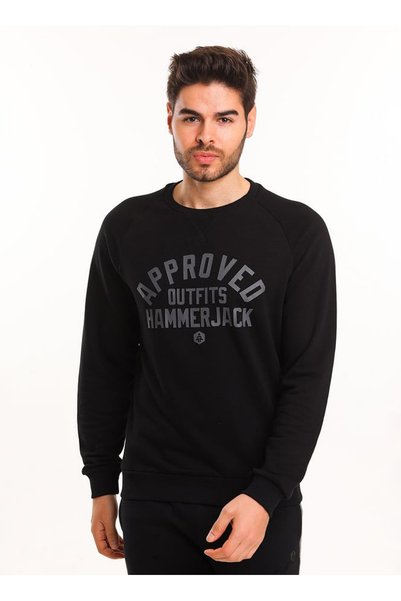 Odin Men Sweat Black U-Neck Standard Fit Men's Sweatshirt