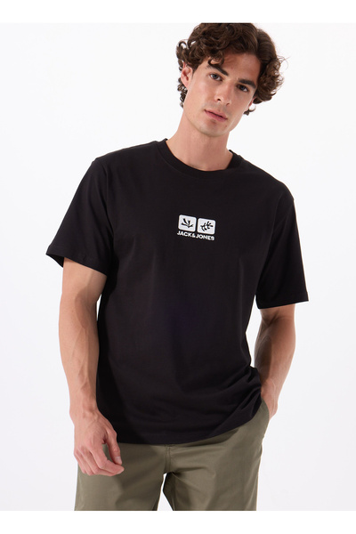 Crew Neck Black Men's T-Shirt 12288516_Jormindful Tee Ss Crew Nec