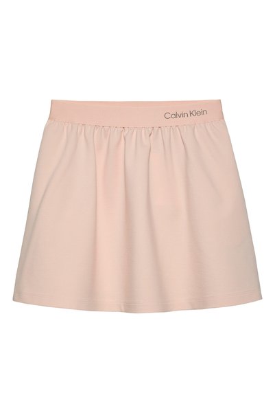 Elastic Waist Regular Fit Pink Plain Mini Girl Skirt Ig0Ig02895Tge