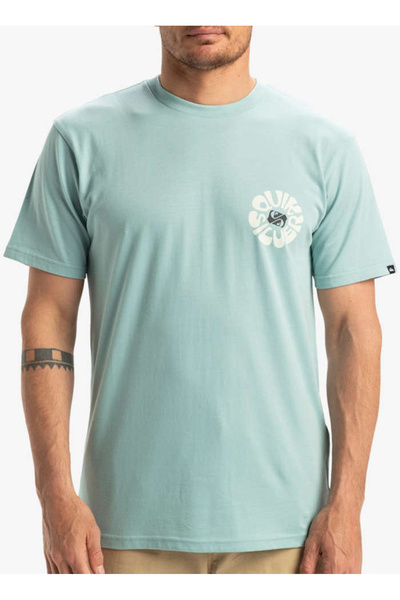 Eqyzt08036 Evo Roads End Ss Blue Crew Neck Oversized Printed Men's T-Shirt