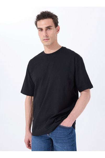 Crew Neck Printed Black Men's T-Shirt M5Sm-Tst1441