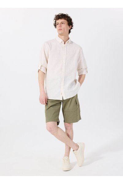 Khaki Men's Cargo Shorts M5Sm-Srt1680