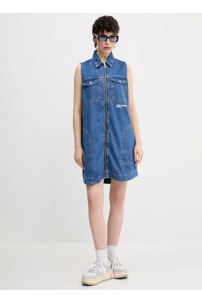 Blue Women's Denim Dress A2W13025
