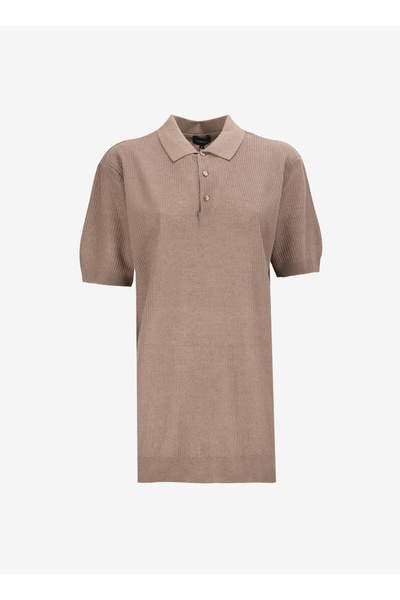 Coffee Men's Basic Jacquard Linen Blended Sweater F5Sm-Kzk 2774