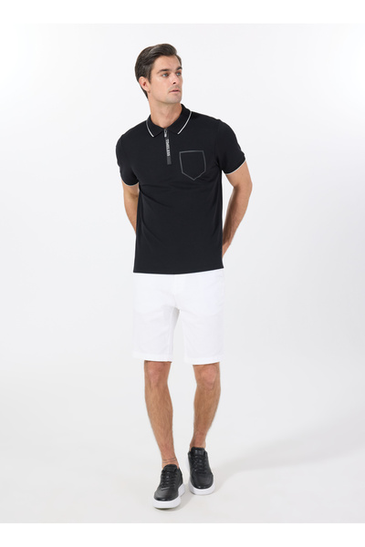 Normal Waist Basic White Men's Bermuda Shorts F5Sm-Sht 2021