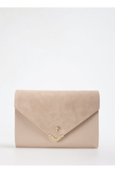 Beige Women's 27X19X5 cm Portfolio Bag Ida-Anika