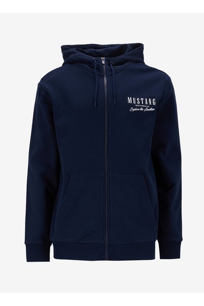 Hooded Collar Navy Blue Men's Sweatshirt M5Sm-Swt1085