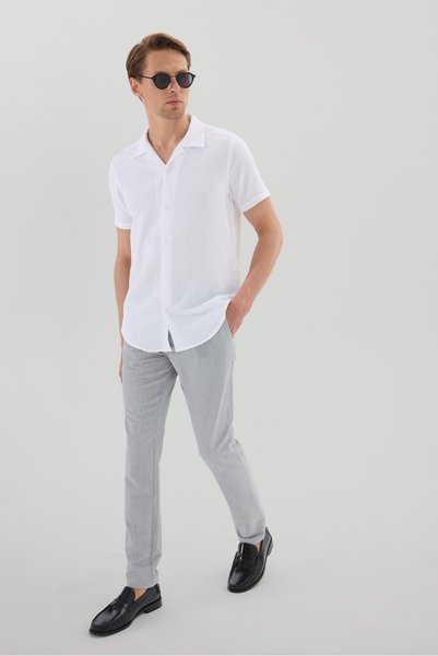 Normal Waist Normal Leg Gray Men's Chino Pants Pbf5Sm-Pnt 5019