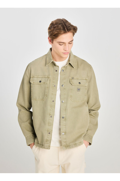 Relaxed Green Men's Shirt L68D 2302526   Thick Non Denim Shirt