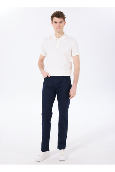 Normal Waist Normal Leg Navy Blue Men's Chino Pants Fc5Sm-Pnt 2019