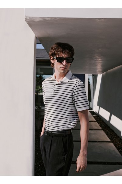 Striped Off-White Men's Polo T-Shirt F5Sm-Tst 2125