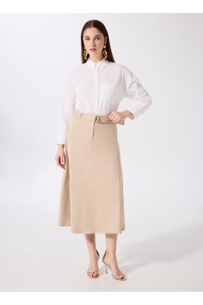 Camel Hair Women's Comfortable Skirt Fc5Sl-Etk0144