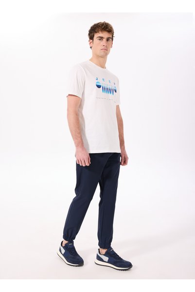 Elastic Waist Elastic Leg Basic Navy Blue Men's Trousers J5Sm-Pnt7676
