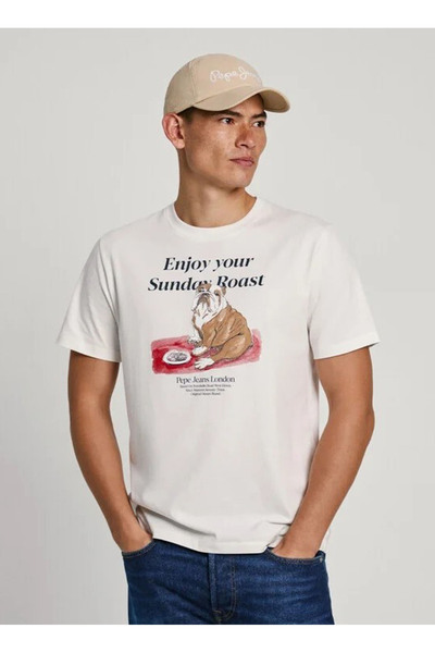 Crew Neck Off-White Men's T-Shirt Pm509622-803 Axel Tee