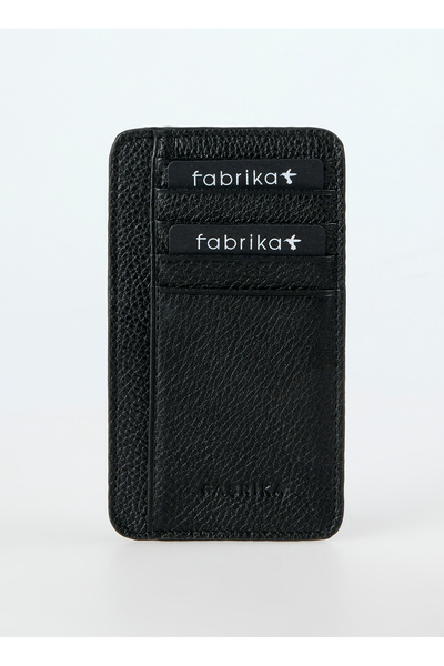 Black Women's Card Holder Frk 528 Flt Leather Black