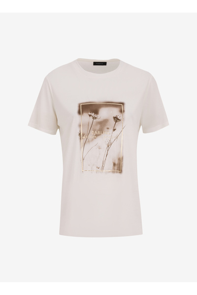 Off-White Women's Crew Neck Relaxed Printed T-Shirt Fc5Sl-Tst0374