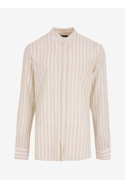 Light Beige Men's Hakim Regular Fit Striped Shirt Fc5Sm-Gml 2516