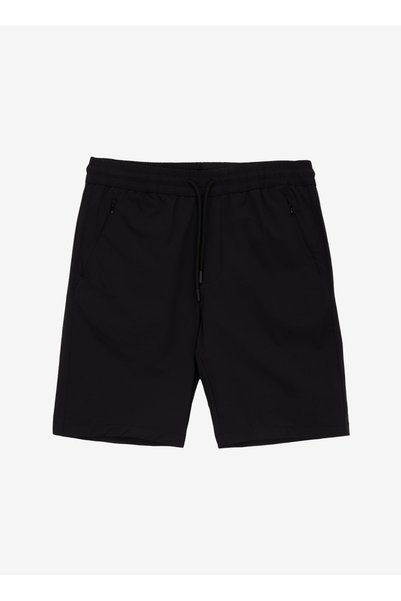 Black Men's Basic Plain Shorts J5Sm-Sht7247