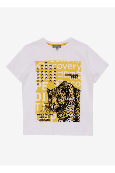 Printed White Boy's T-Shirt D5Sb-Tst3222