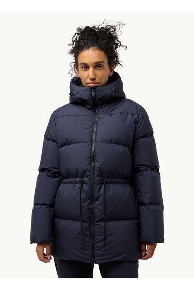 Navy Blue Women's Hooded Collar Regular Fit Jacket A60213KIRSCHALLEE JKT W