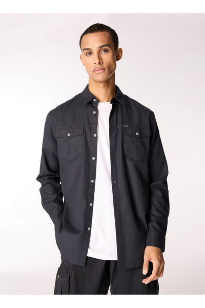Black Men's Shirt M4Yh09Wgbp0Jblk Ls Western Shirt Co