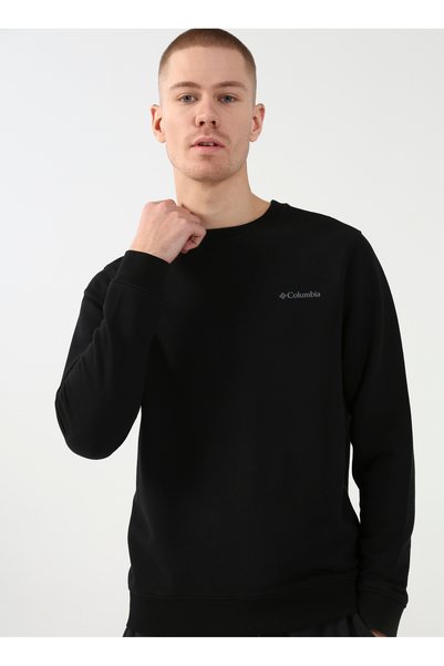 CS0204 CSC M BASIC CREW SWEATSHIRT Black Men's Crew Neck Regular Fit Sweatshirt